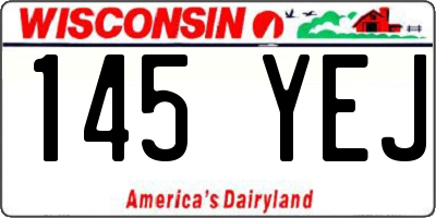 WI license plate 145YEJ