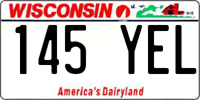 WI license plate 145YEL