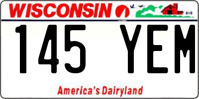 WI license plate 145YEM