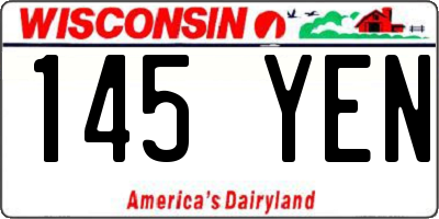 WI license plate 145YEN