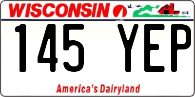 WI license plate 145YEP