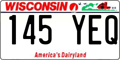 WI license plate 145YEQ