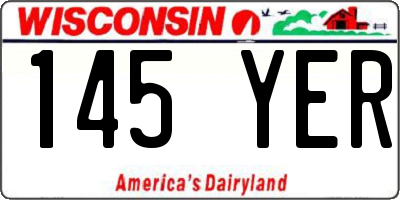 WI license plate 145YER