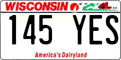 WI license plate 145YES