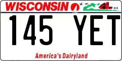 WI license plate 145YET