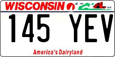 WI license plate 145YEV