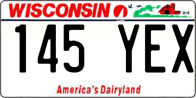 WI license plate 145YEX