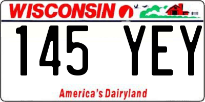 WI license plate 145YEY