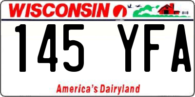 WI license plate 145YFA
