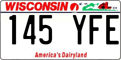 WI license plate 145YFE