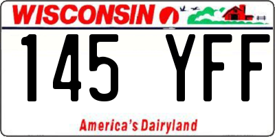 WI license plate 145YFF