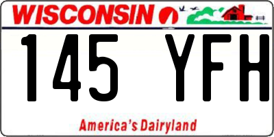 WI license plate 145YFH