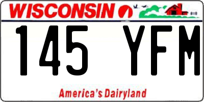 WI license plate 145YFM