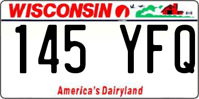 WI license plate 145YFQ