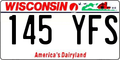 WI license plate 145YFS