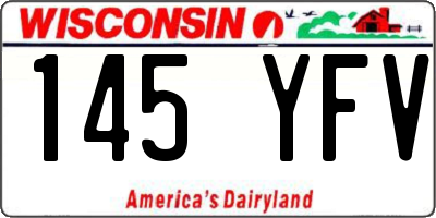 WI license plate 145YFV