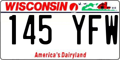 WI license plate 145YFW