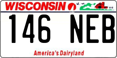 WI license plate 146NEB