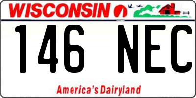 WI license plate 146NEC