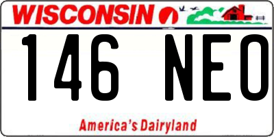 WI license plate 146NEO