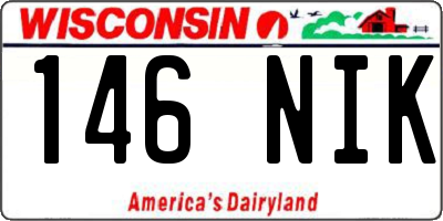 WI license plate 146NIK