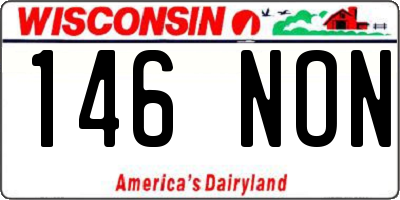 WI license plate 146NON