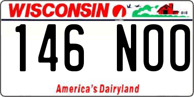 WI license plate 146NOO