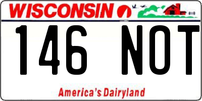 WI license plate 146NOT