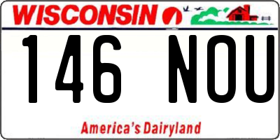 WI license plate 146NOU
