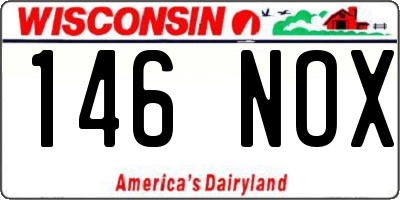 WI license plate 146NOX