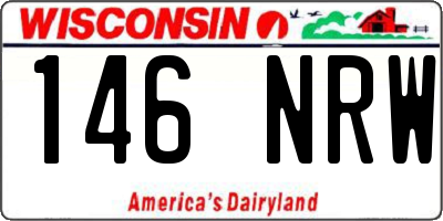 WI license plate 146NRW