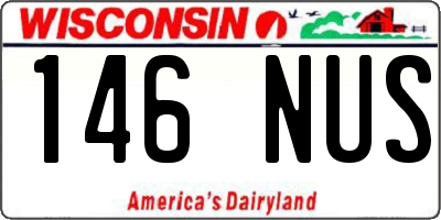 WI license plate 146NUS