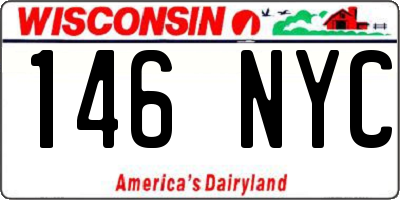 WI license plate 146NYC