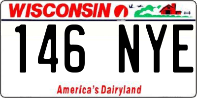 WI license plate 146NYE