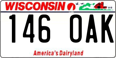 WI license plate 146OAK