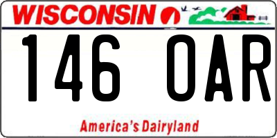 WI license plate 146OAR