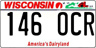 WI license plate 146OCR