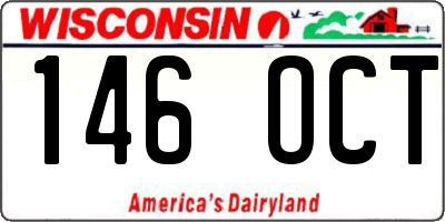WI license plate 146OCT