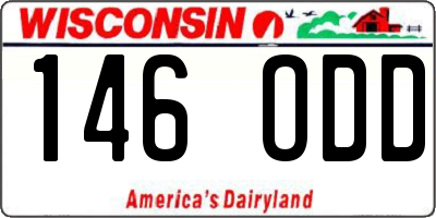 WI license plate 146ODD