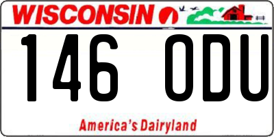WI license plate 146ODU