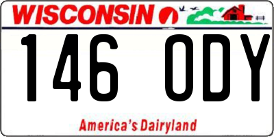 WI license plate 146ODY
