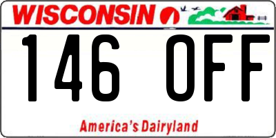 WI license plate 146OFF