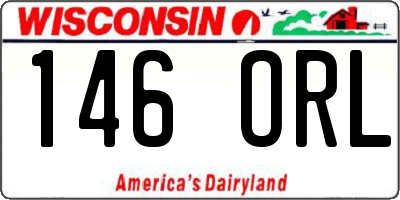 WI license plate 146ORL