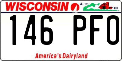 WI license plate 146PFO