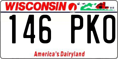 WI license plate 146PKO