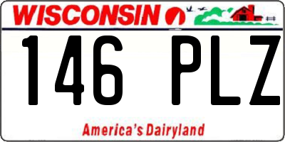 WI license plate 146PLZ