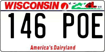 WI license plate 146POE