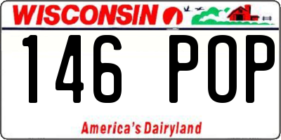 WI license plate 146POP