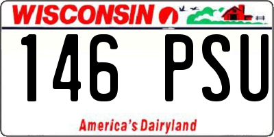 WI license plate 146PSU