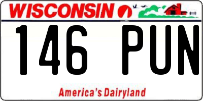 WI license plate 146PUN
